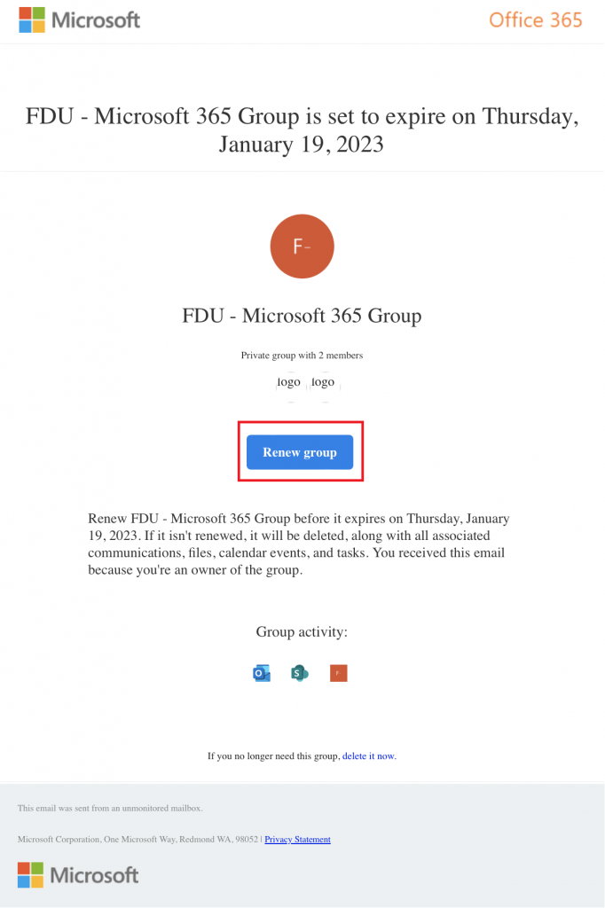 Microsoft 365 Group Expiration Policy Fairleigh Dickinson University IT